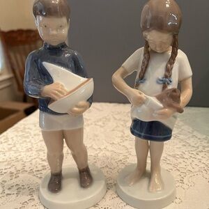 Vintage B&G Copenhagen Porcelain. Made in Denmark. Boy and Girl
